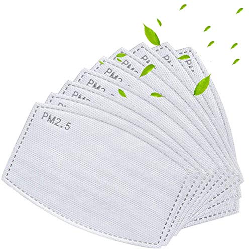 100 PCS PM2.5MASK Activated Carbon Filter, 5 Layers Replaceable Anti Haze Filters, Protective Mouth Filter for Outdoor