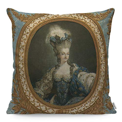 WONDERTIFY Pillow Cover Janinet Portrait of Marie Antoinette Fine Art - Soft Linen Pillow Case for Decorative Bedroom/Livingroom/Sofa/Farm House/Car - Cushion Covers 18x18 Inch 45x45 cm