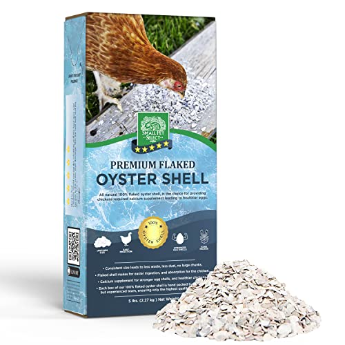 Small Pet Select - 100% Flaked Oyster Shell, Calcium Supplement for Chickens, and Ducks, 5lb