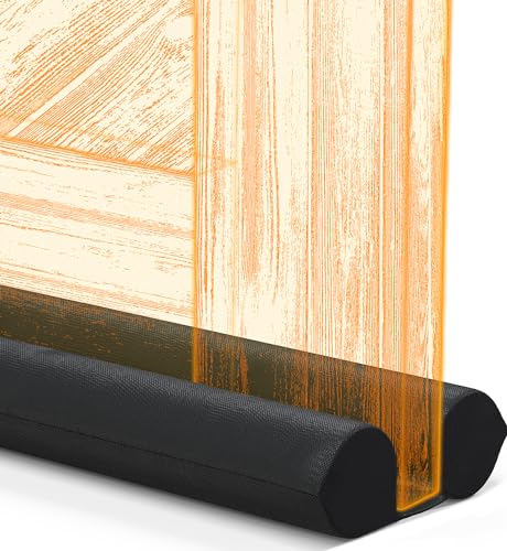Everlasting Comfort Door Draft Stopper for Bottom of Door - Quick Install, Soundproofing, 2' Thick Foam Door Sweep for bottom of door, Blocks Cold Air & Noise, Fits 30'-36' W, Under Door Draft Stopper