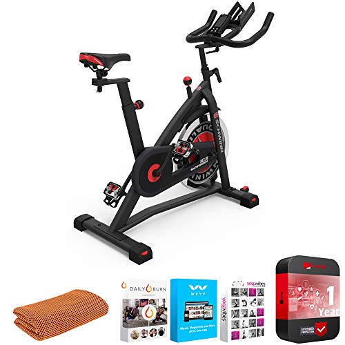 Schwinn 100718 IC3 Indoor Cycling Bike with Tablet Holder Bundle with 1 YR CPS Enhanced Protection Pack + Tech Smart USA Fitness & Wellness Suite + Workout Cooling Sport Towel