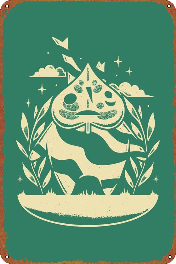 Leaf Mask Makar Korok Metal Tin Logo Home Coffee Wall Decorative 8x12 inches INCH