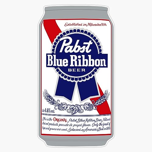 Pabst Blue Ribbon Can Sticker Bumper Sticker Vinyl Decal 5'