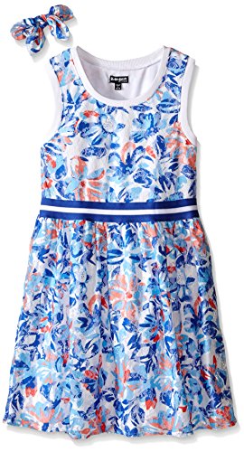 Big Girls Park Place Lace Dress with Scrunchie White Small/7/8