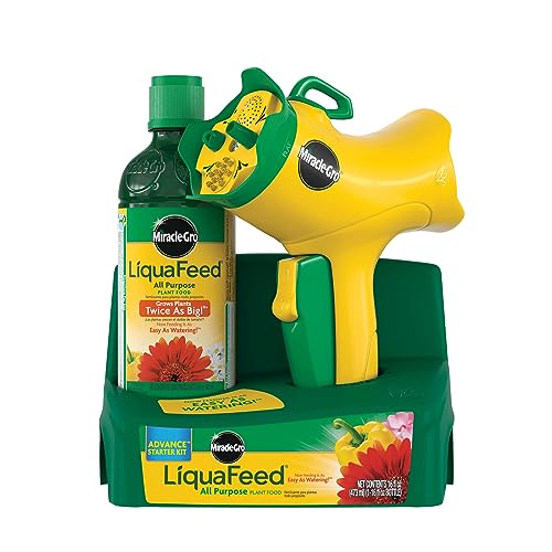 Miracle-Gro LiquaFeed All Purpose Plant Food Advance Starter Kit, One Bottle of Plant Fertilizer and One Feeder