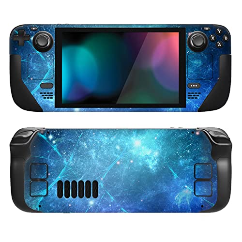 PlayVital Full Set Skin for Steam Deck LCD, Decal Stickers for Steam Deck OLED - Blue Nebula
