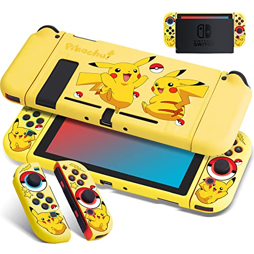 Xcitifun Designed for Nintendo Switch Case Switch Joy-Con TPU Cases for Girls Boys Kids Cute Cartoon Kawaii Character Protective Shell Compatible with Nintendo Switch Controller Cover - Yellow Mouse