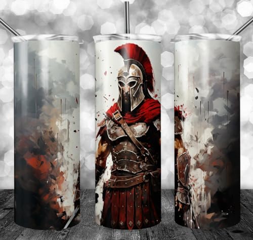 Spartan1, 20 Oz Tumbler, Flag, Straight, Sublimation Graphics, Skinny Tumbler With Lid and Straw AIGC Style 54998