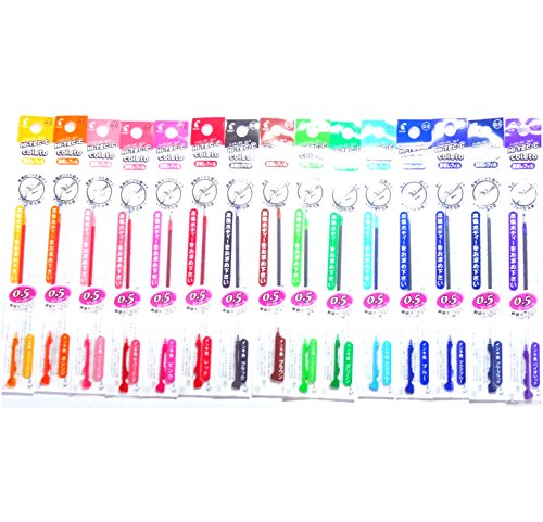 Pilot Hi-Tec-C Coleto Gel Ink Pen Refill 0.5mm, 15-color Set(Japan Import) [Komainu-Dou Original Package]