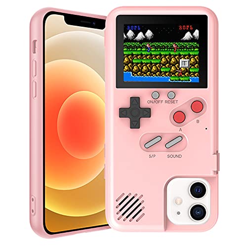 Autbye Gameboy Case for iPhone, Retro 3D Phone Case Game Console with 36 Classic Game, Color Display Shockproof Video Game Phone Case for iPhone (Pink, for iPhone 6/6s/7/8)
