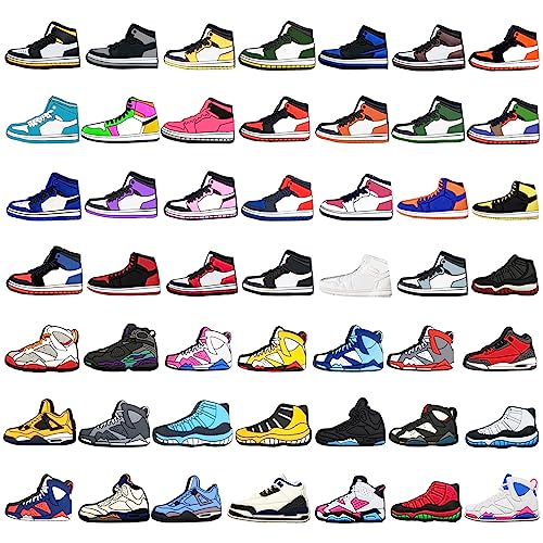 Farsky 50 PCS Basketball Shoe Charms Decoration, Clog Pins Accessories Charms for Kids Teens Boys Girls Men Wristband Bracelet Birthday Gifts