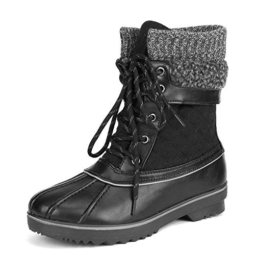 DREAM PAIRS Women's Monte_01 Black Mid Calf WaterProof Winter Snow Boots Size 8 M US