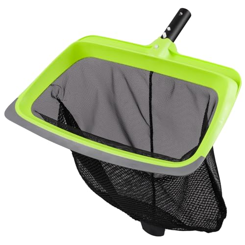 Sepetrel Swimming Pool Leaf Skimmer Net,Rubber Lip & Reinforced Frame Double-Layer Deep Rake(NO Pole)