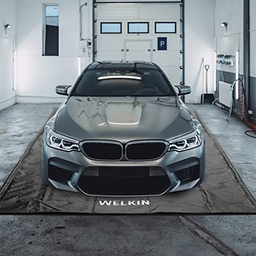 WELKIN Containment Mat,(7'9' x 18'),Non-Slip Garage Floor Mat - Heavy Duty Waterproof Protection from Snow, Rain and Mud for Cars