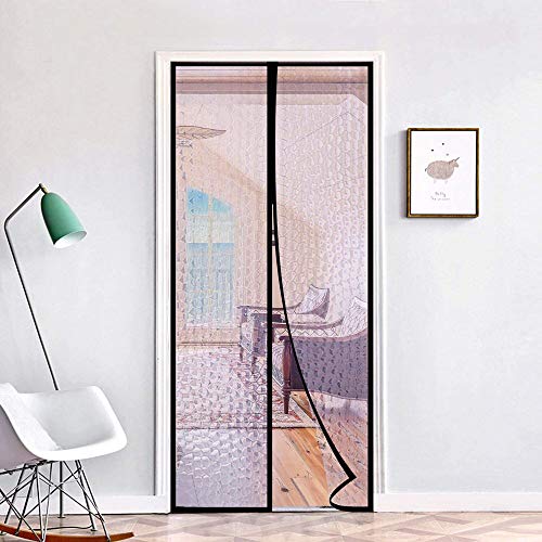 Magnetic Thermal Insulated Door Curtain 36'x83' Magnet Patio Door Cover Auto Closer Fits Doors Up to 34'x82' to Keep Warm in Winter Cool in Summer for Air Conditioner Heater Room Home Kitchen