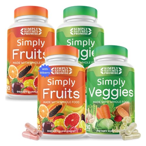 Simply Nature's Promise - Packed with Over 40 Different Fruits & Vegetables - Made with Whole Food Superfoods - 100% Soy Free - Nature Balance & Energy - 90 Count (Pack of 4)
