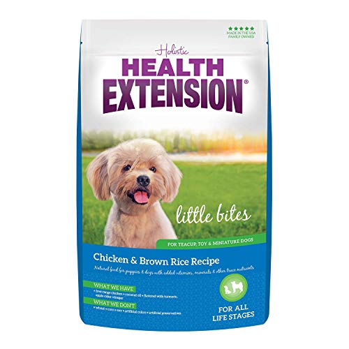 Health Extension Little Bites Dry Dog Food, Natural Food with Added Vitamins & Minerals, Suitable for Teacup, Toy & Small Dogs, Chicken & Brown Rice Recipe (4 Pound / 1.8 Kg)