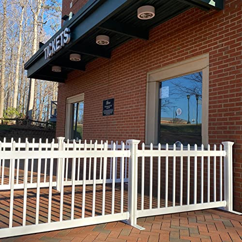 Zippity Outdoor Products ZP19069 3.2ft 5.5ft W Kensington Event Hinged Portable Fence Kit, 38”H x 65.5' W(Picket), White