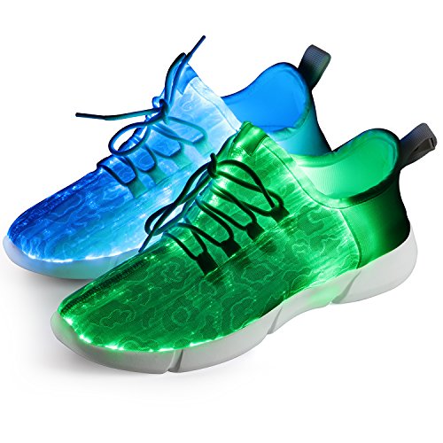 Shinmax Light Up Shoes,Fiber Optic LED Shoes for Women Men USB Charging Dancing LED Sneakers Flashing Shoes Glowing Luminous Trainers for Festivals and Parties White