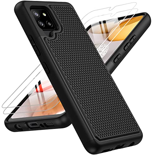BNIUT for Samsung Galaxy A42 5G Case: Dual Layer Protective Heavy Duty Cell Phone Cover Shockproof Rugged with Non Slip Textured Back - Military Protection Bumper Tough - 6.6inch (Matte Black)