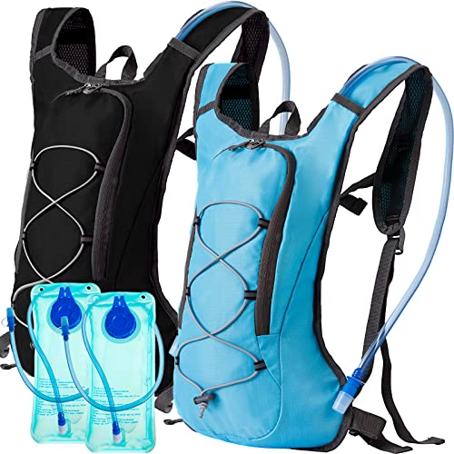 Wesiti 2 Pack Hydration Backpack Pack with 2 Pcs 2L Hydration Bladder Hiking Backpack with Water Bladder Running Water Backpack Water Pack for Hiking Cycling Bicycle Bike Climbing