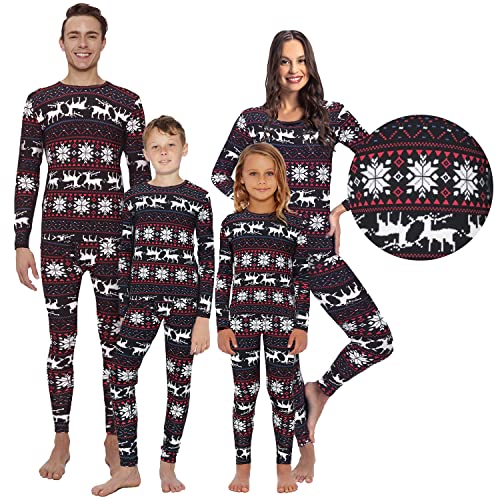 Rocky Christmas Reindeer Thermal Underwear - Pajamas Sets For Full Family (Men, Women, Boys & Girls) Long Sleeve Matching Merry Xmas Top And Bottom PJs (Women - Medium)
