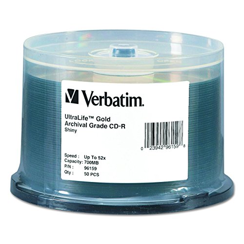 Verbatim CD-R 700MB 52X UltraLife Gold Archival Grade - Branded Surface & Hard Coat - 50pk Spindle