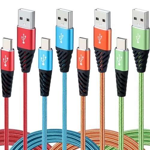 Boenoea USB C Cable [4-Pack, 10FT] USB A to Type C Fast Charging Cable Durable Nylon Braided USB C Charger Cord Compatible with Samsung Galaxy S10 S9 S8, Note 10 9 LG, Moto G7 G8