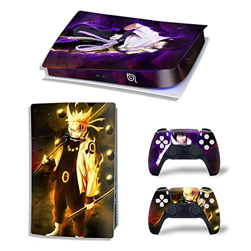 The Console Wrap Compatible with PS5 Console Skin and Controller Skins Set, Skin Wrap Decal Sticker Digital Edition, Leaf Shinobi Decal Kit
