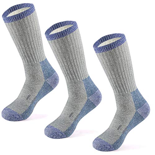 MERIWOOL Merino Wool Hiking Socks for Men and Women – 3 Pairs Midweight Cushioned – Warm n Breathable (X-Large, Cloud)