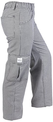 Mercer Culinary M61071HTL Genesis Women's Chef Cargo Pant in Hounds Tooth, Large, Black/White