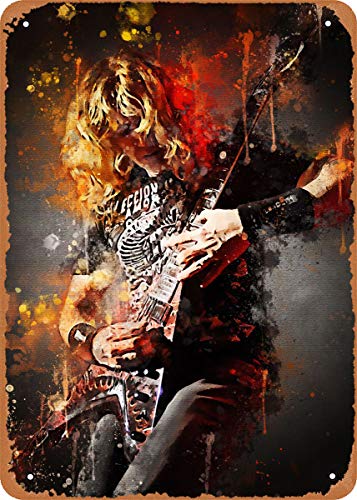 EICOCO Legendary Guitarist Dave Mustaine Megadeth Plaque Poster Metal Tin Sign 8' x 12' Vintage Retro Wall Decor