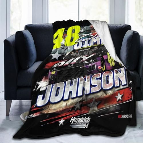 IngKe Jimmie Johnson 48 Blanket Tapestry Sofa Bed Fuzzy Plush Luxury Flannel Super Cozy All Seasons Microfiber Warm Decorative Lightweight Bedroom