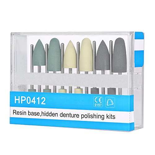 12 pcs Silicone Polishers Resin Base Hidden Denture Polishing Kits 2.35mm Drill Bits (HP0412)