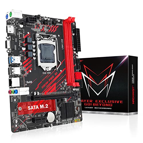 MACHINIST LGA 1150 Motherboard, H81 Micro ATX Intel 4th Gen Gaming Motherboard for Desktop PC Support 1333/1600MHz DDR3 Dual Channel Max 16G, i3 i5 i7/Xeon E3 V3 Processor, NGFF M.2, SATA 3 H81M-PRO