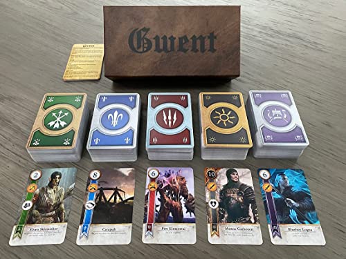 Gwent Card Collectible Full Set 5 Decks Total Premium 482 Cards with Storage Box Including DLC expansions Ideal Gift for Witcher Lovers