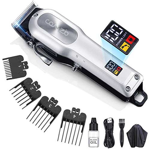 COMZIO Hair Clippers for Men Professional,Cordless High-Performance Barber Clippers for Hair Cutting,Rechargeable Mens Hair Clippers,Home Haircut &Grooming Set with LED Display,Mens Gifts