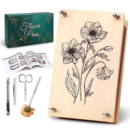 Aboofx Large Professional Flower Press Kit, 6 Layers 10.8 x 6.9 inch DIY Flower Pressing Kit for Adults to Making Dried Flower & Press Flowers Arts is Great Gift for Women and Crafts Lovers