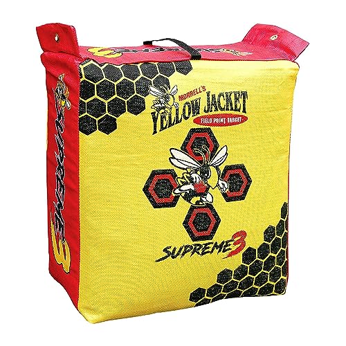 Morrell Yellow Jacket Supreme 28 Pound Field Point Archery Bag Target with Dual Shooting Sides and Multiple Bullseyes, Yellow