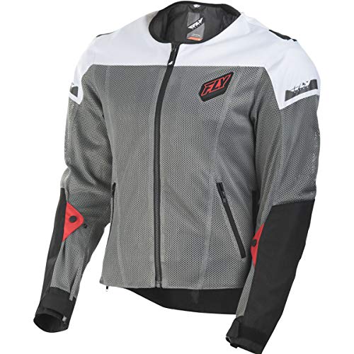 FLY Racing Adult Flux Air Mesh Jacket (Black/White, X-Large)