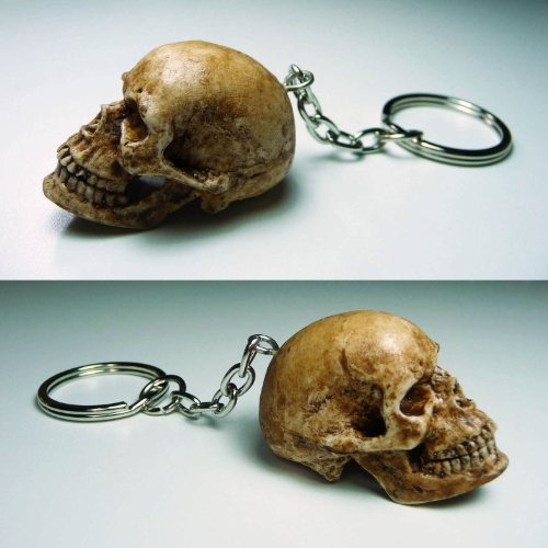 Mini Human Skull Keychain Biker
