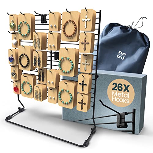 Jewelry Display Stand With 26 Hooks by DS - For Retail Sales of Earrings, Bracelets, Keychains