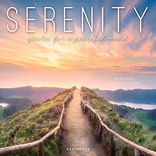 Graphique Serenity Wall Calendar - 16-Month 2023 Calendar, 12'x12' w/ 3 Languages, 4-Month Preview, & Marked Holidays
