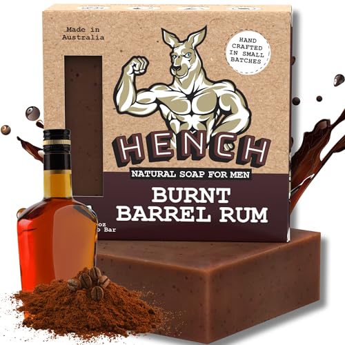 Hench - Mens Bar Soap | Shea Butter Exfoliating Coffee Soap for Men | Palm Oil Free No Harsh Chemicals | Handcrafted in Australia | Moisturizing Natural Soap Bar