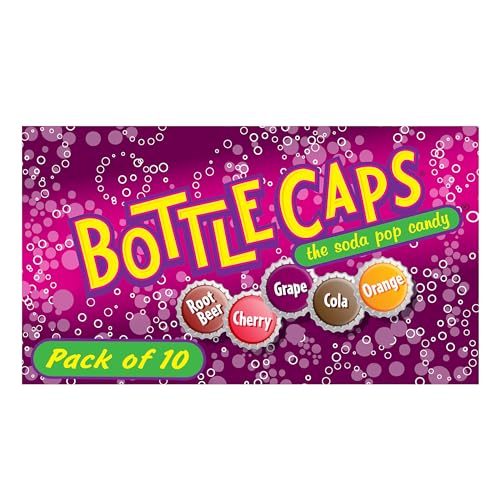 Wonka Bottle Caps Hard candy , Candy that fizzles in your mouth, 5 oz, pack of 10