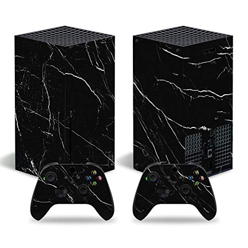 Xbox Series X Stickers Full Body Vinyl Skin Decal Protective Cover for Microsoft Xbox Series X Console and Controllers (Black Marble)