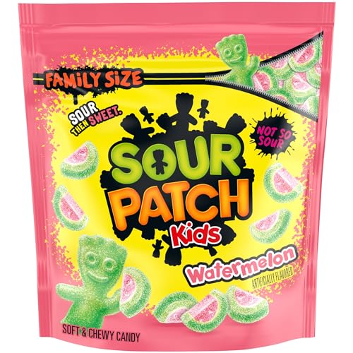 SOUR PATCH KIDS Watermelon Soft & Chewy Candy, Family Size, 1.8 lb Bag