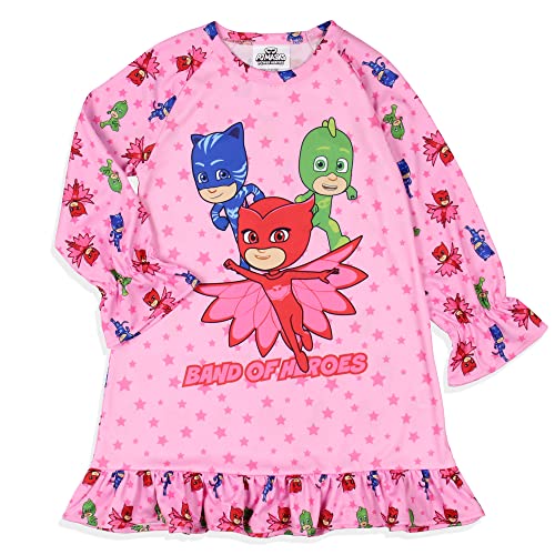 INTIMO PJ Masks Girls' Gekko Catboy Owlette Characters Sleep Pajama Dress Nightgown (3T) Pink