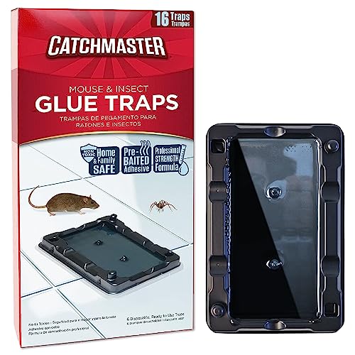 Catchmaster 16-Pack Pre-Scented Glue Traps - Pet Safe Pest Control for Mice, Insects in Home & Garage