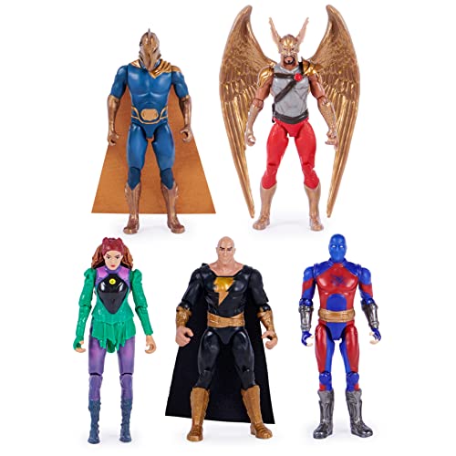 DC Comics, Black Adam and Justice Society Set, 4-inch Black Adam Toy Figures and Throne Hawkman, Dr. Fate, Atom Smasher, Cyclone, Kids Toys for Boys and Girls Ages 3 and Up (Amazon Exclusive)